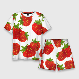 Мужской костюм с шортами 3D с принтом Клубника в Петрозаводске,  |  | белый | варение | весна | витамин | жара | клубника | клубничка | коктель | красная | лето | микс | польза | помидор | сок | фон | фрукты | ягоды