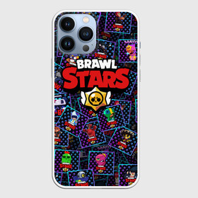 Чехол для iPhone 13 Pro Max с принтом BRAWL STARS ПЕРСОНАЖИ в Петрозаводске,  |  | Тематика изображения на принте: 8 bit | 8 бит | brawl | brawl stars | bull | colt | crow | jessie | leon | sandy | shell | spike | stars | бравл | бравл старс | браво старс | ворон | ворона | джесси | игра | кактус | кольт | компьютерная | леон | логотипы | логотипы игр 