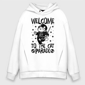 Мужское худи Oversize хлопок с принтом Welcome to the cat parade в Петрозаводске, френч-терри — 70% хлопок, 30% полиэстер. Мягкий теплый начес внутри —100% хлопок | боковые карманы, эластичные манжеты и нижняя кромка, капюшон на магнитной кнопке | gerard way | mcr | my chemical romance | альтернативный | группа | джерард уэй | май кемикал романс | мкр | мой химический роман | мхр | мцр | панк | поп | поппанк | рок | рэй торо