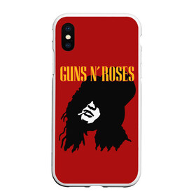 Чехол для iPhone XS Max матовый с принтом Guns n roses в Петрозаводске, Силикон | Область печати: задняя сторона чехла, без боковых панелей | axl rose | geffen records | gnr | guns | rock | roses | slash | гансы | пистолеты | розы | рок | слеш | эксл роуз