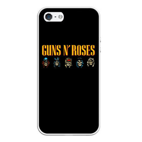 Чехол для iPhone 5/5S матовый с принтом Guns n roses в Петрозаводске, Силикон | Область печати: задняя сторона чехла, без боковых панелей | axl rose | geffen records | gnr | guns | rock | roses | slash | гансы | пистолеты | розы | рок | слеш | эксл роуз