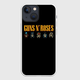 Чехол для iPhone 13 mini с принтом Guns n roses в Петрозаводске,  |  | axl rose | geffen records | gnr | guns | rock | roses | slash | гансы | пистолеты | розы | рок | слеш | эксл роуз
