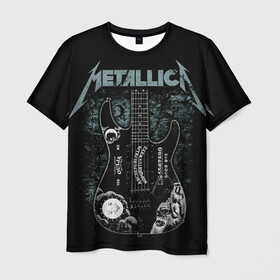 Мужская футболка 3D с принтом Metallica в Петрозаводске, 100% полиэфир | прямой крой, круглый вырез горловины, длина до линии бедер | Тематика изображения на принте: heavy metal | metal | metallica | гитара | группы | метал | металлика | музыка | рок | трэш метал | хєви метал