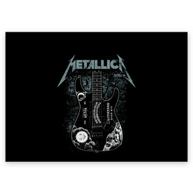 Поздравительная открытка с принтом Metallica в Петрозаводске, 100% бумага | плотность бумаги 280 г/м2, матовая, на обратной стороне линовка и место для марки
 | heavy metal | metal | metallica | гитара | группы | метал | металлика | музыка | рок | трэш метал | хєви метал