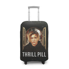 Чехол для чемодана 3D с принтом THRILL PILL - Грустная Песня в Петрозаводске, 86% полиэфир, 14% спандекс | двустороннее нанесение принта, прорези для ручек и колес | fuelle | logo | music | noir | pil | pill | rap | raper | symbol | thril | thrill | tril | trill | дамб | лого | музыка | пил | пилл | рэп | рэппер | сам | символ | трил | трилл | тхрил | тхрилл | фотографии | щит