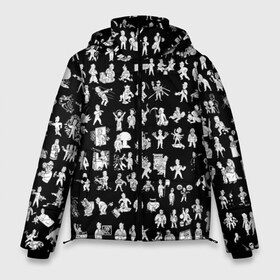 Мужская зимняя куртка 3D с принтом FALLOUT BLACK в Петрозаводске, верх — 100% полиэстер; подкладка — 100% полиэстер; утеплитель — 100% полиэстер | длина ниже бедра, свободный силуэт Оверсайз. Есть воротник-стойка, отстегивающийся капюшон и ветрозащитная планка. 

Боковые карманы с листочкой на кнопках и внутренний карман на молнии. | Тематика изображения на принте: bethesda | bethesda game studios | fallout | fallout 4 | game | vault   tec | vault boy | игры | постапокалипсис | убежище 101