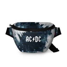 Поясная сумка 3D с принтом AC/DC в Петрозаводске, 100% полиэстер | плотная ткань, ремень с регулируемой длиной, внутри несколько карманов для мелочей, основное отделение и карман с обратной стороны сумки застегиваются на молнию | ac | ac dc | dc | music | rock | рок