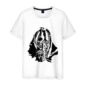 Мужская футболка хлопок с принтом Higgs - Death Stranding в Петрозаводске, 100% хлопок | прямой крой, круглый вырез горловины, длина до линии бедер, слегка спущенное плечо. | death stranding | higgs | kojima | mask