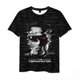 Мужская футболка 3D с принтом The Terminator в Петрозаводске, 100% полиэфир | прямой крой, круглый вырез горловины, длина до линии бедер | arnold | connor | john | robot | schwarzenegger | skynet | t 800 | terminator | арнольд | джон | коннор | ликвидатор | небесная | робот | сеть | скайнет | терминатор | шварценеггер
