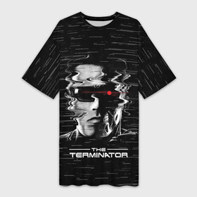 Платье-футболка 3D с принтом The Terminator в Петрозаводске,  |  | arnold | connor | john | robot | schwarzenegger | skynet | t 800 | terminator | арнольд | джон | коннор | ликвидатор | небесная | робот | сеть | скайнет | терминатор | шварценеггер