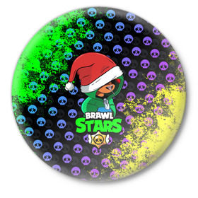 Значок с принтом Brawl Stars LEON (НОВОГОДНИЙ) в Петрозаводске,  металл | круглая форма, металлическая застежка в виде булавки | brawl | brawl stars | crow | leon | stars | бравл | бравл старс | браво старс | игра | компьютерная | кров | леон | новогодний | новый год | онлайн | с новым годом | старс