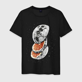 Мужская футболка хлопок с принтом Lunar Fruit #2 в Петрозаводске, 100% хлопок | прямой крой, круглый вырез горловины, длина до линии бедер, слегка спущенное плечо. | cosmos | lunar fruit | moon | space | star | звезды | космос | луна | фрукты