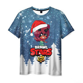 Мужская футболка 3D с принтом Новогодний Brawl Stars Nita #3 в Петрозаводске, 100% полиэфир | прямой крой, круглый вырез горловины, длина до линии бедер | 2020 | brawl | brawl stars | christmas | new year | nita | stars | бравл старс | брол старс | нита | новогодний | новый год | рождество