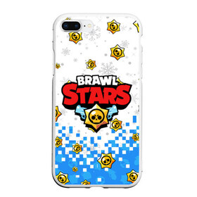 Чехол для iPhone 7Plus/8 Plus матовый с принтом НОВОГОДНИЙ BRAWL STARS в Петрозаводске, Силикон | Область печати: задняя сторона чехла, без боковых панелей | 8 bit | 8 бит. | 8bit | brawl stars | brawl stars новогодний | colt | crow | leon | penny | poco | shelly | spike | wanted | брав | бравл старс | звезды | леон | новый год | старс