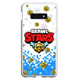 Чехол для Samsung S10E с принтом НОВОГОДНИЙ BRAWL STARS в Петрозаводске, Силикон | Область печати: задняя сторона чехла, без боковых панелей | 8 bit | 8 бит. | 8bit | brawl stars | brawl stars новогодний | colt | crow | leon | penny | poco | shelly | spike | wanted | брав | бравл старс | звезды | леон | новый год | старс