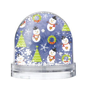 Снежный шар с принтом Снеговики и ёлочки в Петрозаводске, Пластик | Изображение внутри шара печатается на глянцевой фотобумаге с двух сторон | 2020 | christmas | happy | merry | new year | в подарок | детский | елки | милый | новый год | поздравить | рождество | с новым годом | с рождеством | снеговик | снеговики | снежинки