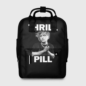 Женский рюкзак 3D с принтом Thrill pill в Петрозаводске, 100% полиэстер | лямки с регулируемой длиной, сверху ручки, чтобы рюкзак нести как сумку. Основное отделение закрывается на молнию, как и внешний карман. Внутри два дополнительных кармана, один из которых закрывается на молнию. По бокам два дополнительных кармашка, куда поместится маленькая бутылочка
 | Тематика изображения на принте: pill | thrill | thrill pill | пилл | тимур самедов | трилл | трилл пилл