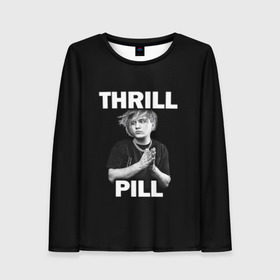 Женский лонгслив 3D с принтом Thrill pill в Петрозаводске, 100% полиэстер | длинные рукава, круглый вырез горловины, полуприлегающий силуэт | pill | thrill | thrill pill | пилл | тимур самедов | трилл | трилл пилл