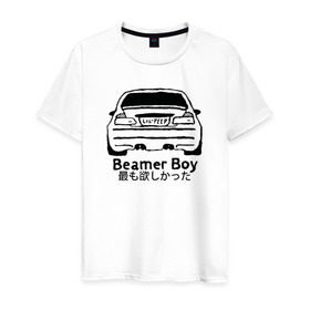 Мужская футболка хлопок с принтом Beamer boy в Петрозаводске, 100% хлопок | прямой крой, круглый вырез горловины, длина до линии бедер, слегка спущенное плечо. | beamer | beamer boy | bmw | lil | lil peep | peep | rap
