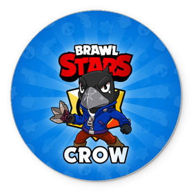 Коврик для мышки круглый с принтом BRAWL STARS CROW в Петрозаводске, резина и полиэстер | круглая форма, изображение наносится на всю лицевую часть | brawl stars | brawl stars crow | brawler | crow | бравл старз | бравлер | ворон