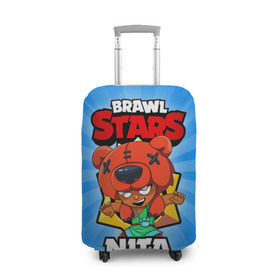 Чехол для чемодана 3D с принтом BRAWL STARS NITA в Петрозаводске, 86% полиэфир, 14% спандекс | двустороннее нанесение принта, прорези для ручек и колес | brawl stars | brawl stars nita | brawler | nita | бравл старз | бравлер | нита