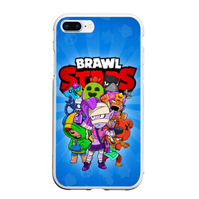 Чехол для iPhone 7Plus/8 Plus матовый с принтом BRAWL STARS в Петрозаводске, Силикон | Область печати: задняя сторона чехла, без боковых панелей | 8 bit | 8 бит | brawl stars | brawler | crow | emz | leon | nita | sandy | spike | бравл старз | бравлер | ворон | леон | нита | спайк | сэнди | эмз