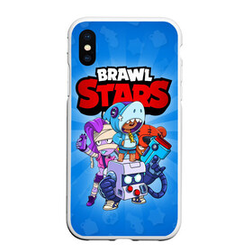 Чехол для iPhone XS Max матовый с принтом BRAWL STARS в Петрозаводске, Силикон | Область печати: задняя сторона чехла, без боковых панелей | 8 bit | 8 бит | brawl stars | brawler | emz | leon | nita | бравл старз | бравлер | леон | нита | эмз