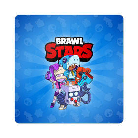 Магнит виниловый Квадрат с принтом BRAWL STARS в Петрозаводске, полимерный материал с магнитным слоем | размер 9*9 см, закругленные углы | Тематика изображения на принте: 8 bit | 8 бит | brawl stars | brawler | emz | leon | nita | бравл старз | бравлер | леон | нита | эмз