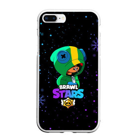 Чехол для iPhone 7Plus/8 Plus матовый с принтом Новогодний Brawl Stars LEON в Петрозаводске, Силикон | Область печати: задняя сторона чехла, без боковых панелей | brawl | brawl stars | crow | leon | stars | бравл | бравл старс | браво старс | игра | компьютерная | кров | леон | новогодний | новый год | онлайн | с новым годом | снежинки | старс