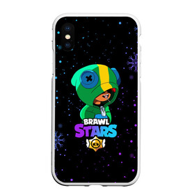 Чехол для iPhone XS Max матовый с принтом Новогодний Brawl Stars LEON в Петрозаводске, Силикон | Область печати: задняя сторона чехла, без боковых панелей | brawl | brawl stars | crow | leon | stars | бравл | бравл старс | браво старс | игра | компьютерная | кров | леон | новогодний | новый год | онлайн | с новым годом | снежинки | старс