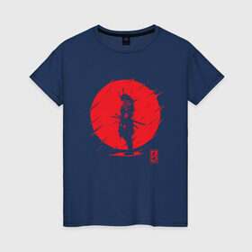 Женская футболка хлопок с принтом Самурайский Дух в Петрозаводске, 100% хлопок | прямой крой, круглый вырез горловины, длина до линии бедер, слегка спущенное плечо | samurai | samurai spirit | самурай | самурайский дух | япония