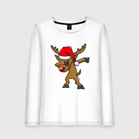 Женский лонгслив хлопок с принтом Dab Deer в Петрозаводске, 100% хлопок |  | 2020 | christmas | dab | deer | new year | santa claus | борода | даб | дед | дед мороз | дедушка | ёлка | зима | мороз | новый год | олень | праздник | рождество | санта клаус | снег