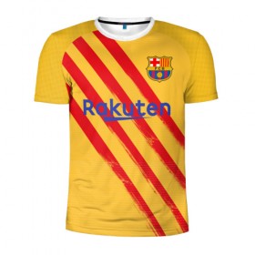 Мужская футболка 3D спортивная с принтом Barcelona 4-th kit 19-20 в Петрозаводске, 100% полиэстер с улучшенными характеристиками | приталенный силуэт, круглая горловина, широкие плечи, сужается к линии бедра | barcelona | champions | laliga | league | spain | барселона | испания | лига | месси | чемпионов