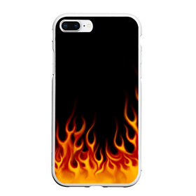 Чехол для iPhone 7Plus/8 Plus матовый с принтом Пламя Old School в Петрозаводске, Силикон | Область печати: задняя сторона чехла, без боковых панелей | burn | fire | костер | нарисованный | огня | огонь | олдскул | пламени | пламя | пожар | пылает | рисованный огонь | языки