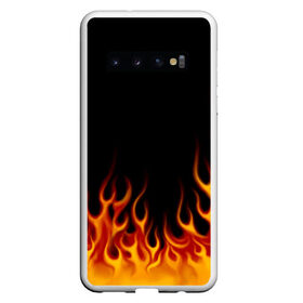 Чехол для Samsung Galaxy S10 с принтом Пламя Old School в Петрозаводске, Силикон | Область печати: задняя сторона чехла, без боковых панелей | burn | fire | костер | нарисованный | огня | огонь | олдскул | пламени | пламя | пожар | пылает | рисованный огонь | языки