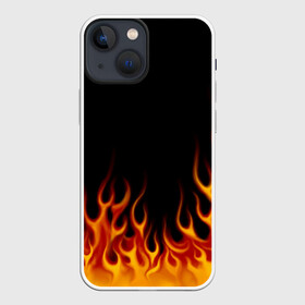 Чехол для iPhone 13 mini с принтом Пламя Old School в Петрозаводске,  |  | burn | fire | костер | нарисованный | огня | огонь | олдскул | пламени | пламя | пожар | пылает | рисованный огонь | языки