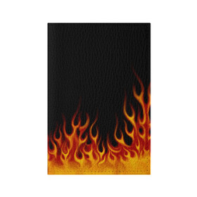 Обложка для паспорта матовая кожа с принтом Пламя Old School в Петрозаводске, натуральная матовая кожа | размер 19,3 х 13,7 см; прозрачные пластиковые крепления | burn | fire | костер | нарисованный | огня | огонь | олдскул | пламени | пламя | пожар | пылает | рисованный огонь | языки