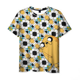 Мужская футболка 3D с принтом Jake Adventure Time в Петрозаводске, 100% полиэфир | прямой крой, круглый вырез горловины, длина до линии бедер | adventure time | dsgnosadchaya | vdosadir | время приключений | джейк | пендлтон уорд | финн