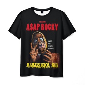 Мужская футболка 3D с принтом BABUSHKA BOI в Петрозаводске, 100% полиэфир | прямой крой, круглый вырез горловины, длина до линии бедер | Тематика изображения на принте: aap | aap rocky | asap | asap rocky | babushka | babushka boi | babushka boy
