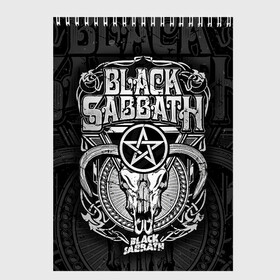 Скетчбук с принтом Black Sabbath в Петрозаводске, 100% бумага
 | 48 листов, плотность листов — 100 г/м2, плотность картонной обложки — 250 г/м2. Листы скреплены сверху удобной пружинной спиралью | black sabbath | hard rock | heavy metal | блэк сабат | группы | метал | музыка | оззи осборн | рок | хард рок | хэви метал