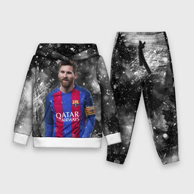 Детский костюм 3D (с толстовкой) с принтом Лео Месси в Петрозаводске,  |  | barca | barcelona | champions | football | messi | soccer | spain | uefa | world cup | барса | барселона | ла лига | лео месси | лига чемпионов | месси | футбол