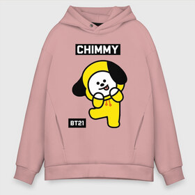 Мужское худи Oversize хлопок с принтом CHIMMY BT21 в Петрозаводске, френч-терри — 70% хлопок, 30% полиэстер. Мягкий теплый начес внутри —100% хлопок | боковые карманы, эластичные манжеты и нижняя кромка, капюшон на магнитной кнопке | bt21 | bts | chimmy | cooky | koya | love yourself. | mang | rj | shooky | tata | бт21 | бтс