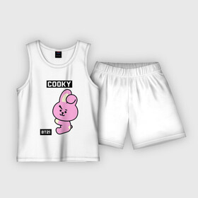 Детская пижама с шортами хлопок с принтом COOKY BT21 в Петрозаводске,  |  | bt21 | bts | chimmy | cooky | koya | love yourself. | mang | rj | shooky | tata | бт21 | бтс