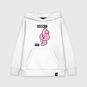 Детская толстовка хлопок с принтом COOKY BT21 в Петрозаводске, 100% хлопок | Круглый горловой вырез, эластичные манжеты, пояс, капюшен | bt21 | bts | chimmy | cooky | koya | love yourself. | mang | rj | shooky | tata | бт21 | бтс