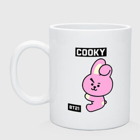 Кружка с принтом COOKY BT21 в Петрозаводске, керамика | объем — 330 мл, диаметр — 80 мм. Принт наносится на бока кружки, можно сделать два разных изображения | bt21 | bts | chimmy | cooky | koya | love yourself. | mang | rj | shooky | tata | бт21 | бтс