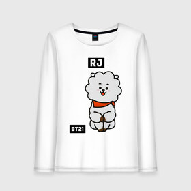 Женский лонгслив хлопок с принтом RJ BT21 в Петрозаводске, 100% хлопок |  | bt21 | bts | chimmy | cooky | koya | love yourself. | mang | rj | shooky | tata | бт21 | бтс