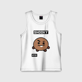 Детская майка хлопок с принтом SHOOKY BT21 в Петрозаводске,  |  | Тематика изображения на принте: bt21 | bts | chimmy | cooky | koya | love yourself. | mang | rj | shooky | tata | бт21 | бтс