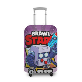 Чехол для чемодана 3D с принтом BRAWL STARS 8-BIT в Петрозаводске, 86% полиэфир, 14% спандекс | двустороннее нанесение принта, прорези для ручек и колес | 8 bit | 8 бит | brawl stars | brawl stars 8 bit | brawler | бравл старз | бравлер