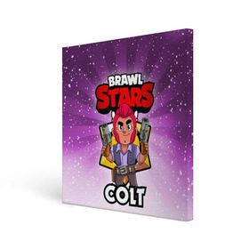 Холст квадратный с принтом BRAWL STARS COLT в Петрозаводске, 100% ПВХ |  | brawl stars | brawl stars colt | brawler | colt | бравл старз | бравлер | кольт