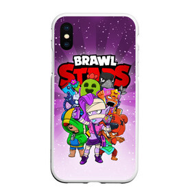 Чехол для iPhone XS Max матовый с принтом BRAWL STARS в Петрозаводске, Силикон | Область печати: задняя сторона чехла, без боковых панелей | 8 bit | 8 бит | brawl stars | brawler | crow | emz | leon | nita | sandy | spike | бравл старз | бравлер | ворон | леон | нита | спайк | сэнди | эмз